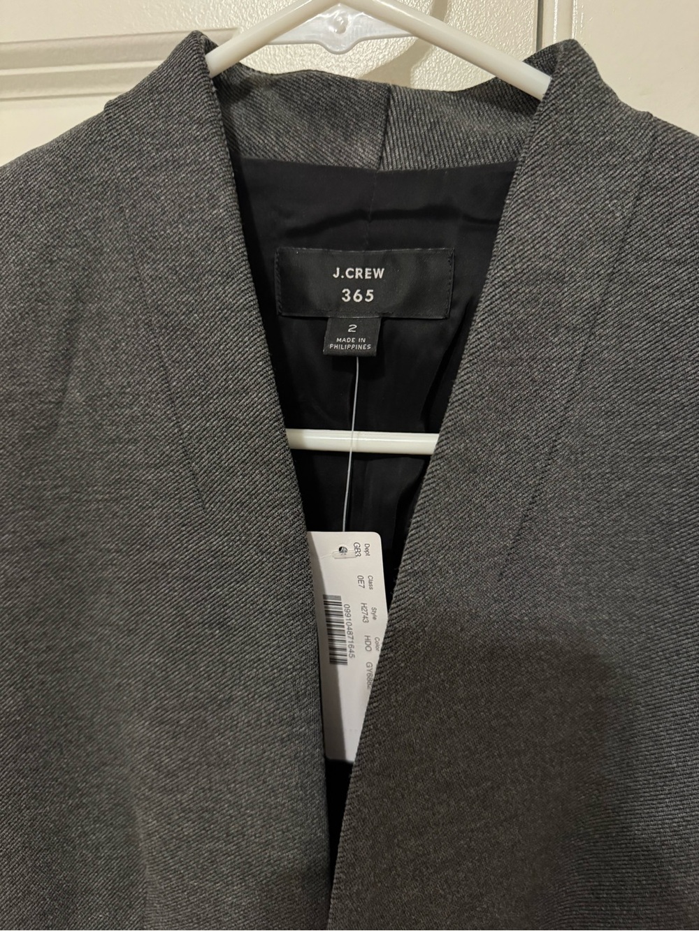 J. Crew Gray Open-Front Blazer